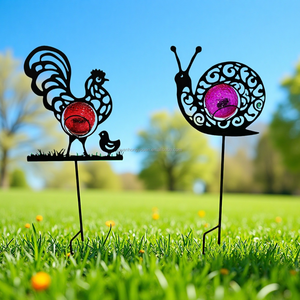 ไฟ LED ประดับสวนรูปไก่โลหะพลังแสงอาทิตย์รูปไก่สีสันสดใสสร้างบรรยากาศกลางแจ้งแบบเสียบปลั๊กตกแต่ง - Product Image 6