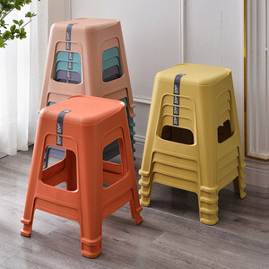 Thickened <b>Plastic</b> <b>Stool</b> 47cm Stackable Modern Scandinavian Design For Home Living Room Furniture - Product Image 1