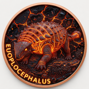 Pièce de monnaie dinosaure blindé Euoplocephalus en cuivre fin 999 de 5 oz, relief 3D, couleur UV, effet anti-ternissement, artisanat métallique artistique <span class=keywords><strong>Ankylosaur</strong></span> - Product Image 3