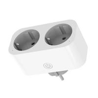 Prise intelligente WiFi Zigbee 16A 2 prises EU, application Tuya, contrôle à distance, minuterie, protection contre les surcharges, surveillance de la consommation d'énergie, usage domestique