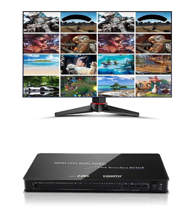 New model hdmi 16x1 multiviewer with seamless switcher in Shenzhen factory