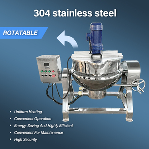 Mini thép không gỉ 50L 100L Áo khoác ấm đun nước kẹo nấu ăn Pan Syrup hơi nước đun sôi Nồi công nghiệp nấu ăn Mixer - Product Image 4