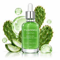 Sérum Exfoliant Doux Hydratant AHA PHA BHA pour Affiner les Pores et les Points Noirs, Sérum Exfoliant Cactox