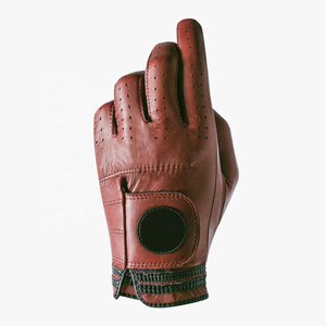 Gants de golf en cuir véritable pour droitier, respirants, antidérapants, avec sangle de poignet réglable, pour usage sportif, logo personnalisé - Product Image 3