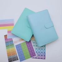 Großhandel Creative Budget Planner Ledger Journal Macaron A6 PU Leder Lose blatt Notizbuch Benutzer definiertes Logo Spiral planer