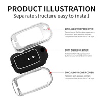 Housse de clé de voiture de qualité supérieure en alliage de zinc et silicone pour Accord Civic CR-V HR-V 2 3 boutons, protection anti-chute pour clé intelligente