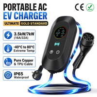 Chargeur EV portable 32A 7kW SAE J1772 Type 1, borne de recharge pour véhicule électrique de niveau 2 EVSE, prise NEMA 14-50 J-Plug, chargeur EV d'usine