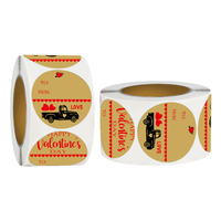 Maßgefertigte Rechteckige Kraftpapier-Klebeetiketten Braune Geschenkaufkleber für Festliche Verpackungen und Versiegelung