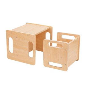 Montessori-phong cách Chiều cao có thể điều chỉnh Toddler bảng và ghế thiết lập cai sữa bảng cho trẻ em tuổi 1-3 làm bằng gỗ cao su gỗ Bảng - Product Image 4