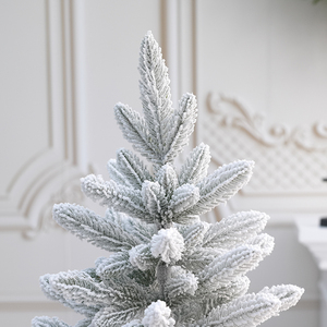Christmas Decorations PVC Burlap-Wrapped Base Mini Christmas <b>Tree</b> White Flocked Small <b>Tree</b>, Tabletop, Living Room - Product Image 3