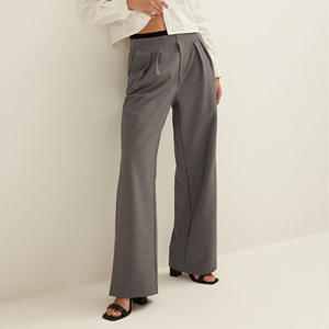 Pantaloni da donna a gamba larga da donna pantaloni larghi 2024 moda Business <span class=keywords><strong>con</strong></span> fascia elastica plissettata dritta lavoro da ufficio pantaloni Casual - Product Image 4