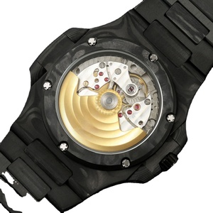 Montre-bracelet automatique de luxe pour homme, cadran vert forêt, en fibre de carbone, avec date, mouvement antichoc et étanche - Product Image 6