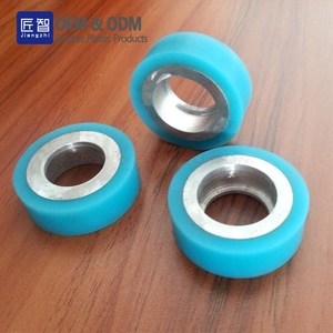 Roue de chariot élévateur à rouleaux en silicone à âme en acier résistant aux chocs, roue en polyuréthane, rouleau à grilles en <span class=keywords><strong>caoutchouc</strong></span>, rouleau recouvert de <span class=keywords><strong>caoutchouc</strong></span> - Product Image 1