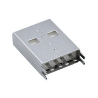 Connecteur USB 2.0 Type-A Mâle 4 Broches Port de Charge 180 °   Connecteur USB-A mâle vertical 15,0 mm à montage sur circuit imprimé (DIP)