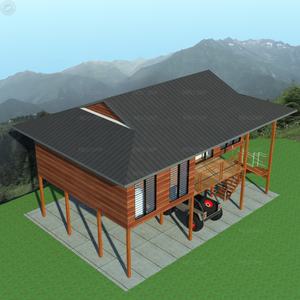 Villa préfabriquée populaire en acier galvanisé, <span class=keywords><strong>maison</strong></span> sur <span class=keywords><strong>pilotis</strong></span> avec parking en Papouasie-Nouvelle-Guinée - Product Image 4