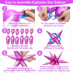 Nicro Precio al por Mayor <span class=keywords><strong>Globos</strong></span> Estrella Explosiva Coloridos DIY de 26/40 Pulgadas, Accesorio para Fotos, Decoración de Fiesta, Globo Grande de Aluminio 3D - Product Image 5