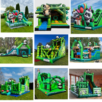 Château gonflable combiné avec toboggan humide/sec