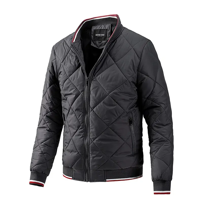 2023 new arrival wholesale winter men puffer insulated jacket branding rib bottom windbreaker jacket for men