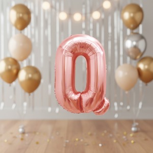 Palloncino in Mylar da 16 Pollici con Lettera 'Q' Oro Rosa, Stampa Offset, Elegante Decorazione per Feste, Prodotto in Cina - Product Image 3