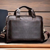 Sac à bandoulière pour ordinateur portable en cuir véritable pour hommes, 15,6 pouces, grande capacité, imperméable, super léger, réduction de la charge