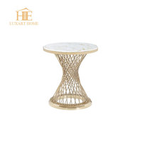 Meja Kopi Modern dengan Permukaan Marmer Alami, Furnitur Baja Tahan Karat, Desain Panel Kayu Batu untuk Ruang Tamu Kontemporer