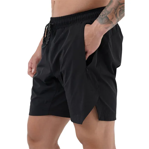 Gym Shorts Custom Logo Mens Athletic Fitness Shorts With Zipper Pockets Men's Sport Workout Short For Men