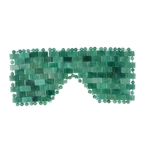 Masque pour les yeux en quartz rose et aventurine, masque en pierre fait à la main pour le soin des yeux, thérapie par le froid, outil de beauté, outil anti-âge pour le soin des yeux - Product Image 1