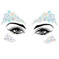 Party Joy Festival acrylique autocollants temporaire corps bijou tatouage avec strass arc-en-ciel cristal larmes pour les femmes