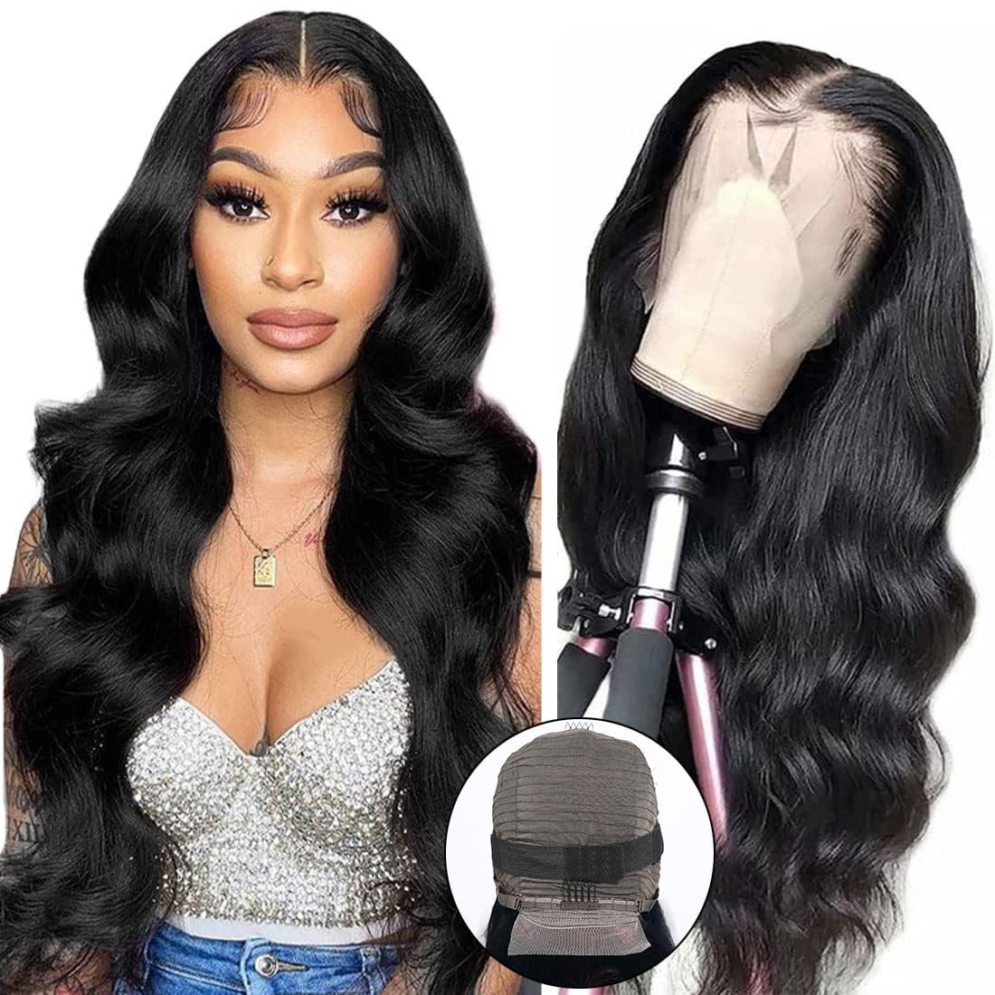 Body wave 13*4 Transparent lace front wig