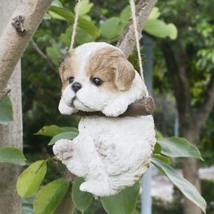 ガーデンデコレーション リアルな吊り下げミニチュア動物フィギュア 犬の置物、リアルな動物卸売犬の彫刻 - Product Image 2