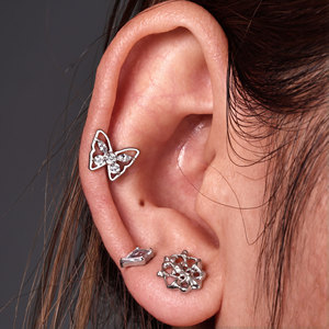 Pendiente de Titanio ASTM F136 con Circonita Cúbica 16G para Labret, <span class=keywords><strong>Tragus</strong></span>, Concha, Hélix, Cartílago, Lóbulo de la <span class=keywords><strong>Oreja</strong></span>, Joyería de Moda - Product Image 5