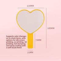 Miroir de maquillage portable de bureau personnalisé en acrylique en forme de cœur, petit, pour un usage quotidien