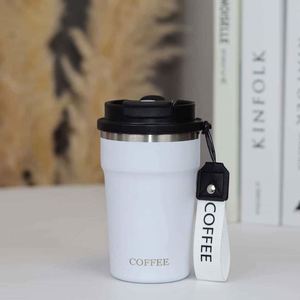 Simple 304 Stainless Steel <b>Coffee</b> Mug Portable Car Thermos Business Office Gift Dual-Drink Mug - Product Image 4