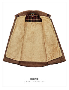 Nuova Camicia Autunno-Inverno 2023 da <span class=keywords><strong>Uomo</strong></span>, Maniche Lunghe in <span class=keywords><strong>Velluto</strong></span>, Plaid Ispessito e Caldo - Product Image 5