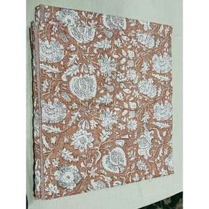 Handcrafted Cotton Kantha <b>Quilt</b> <b>Bedspread</b> Featuring Traditional Block Printing And Cozy Layered Construction - Product Image 3