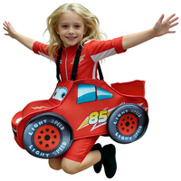 Costume de voiture de course rouge pour enfants, structure en mousse souple 3D réaliste, polyester, unisexe, certifié CE CPC UKCA, fabrication en usine