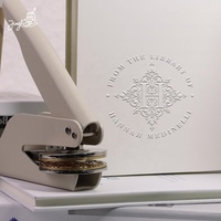 Timbre à embosser personnalisé pour livre de bibliothèque, timbre à embosser pour invitation, sceau de notaire pour devise personnalisée, créez votre logo