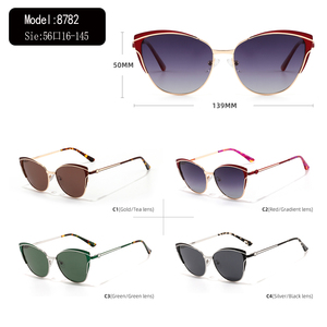 แว่นกันแดดทรงแคทอาย กรอบโลหะ รับทำโลโก้ ขอบเต็ม แฟชั่นสำหรับใส่ทุกวัน - Product Image 3