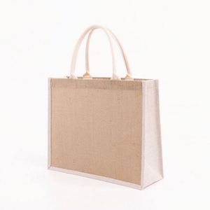Promotional Personalized <b>Gifts</b> Portable Popular Jute Tote Bag Natural Burlap Handbag - Product Image 4