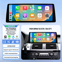 Autoradio Android 14 12,3 pouces à cadre étroit 2K QLED pour BMW X5 E70/X6 E71 2007-2013 Qualcomm Snapdragon 6115 8 cœurs CarPlay sans fil