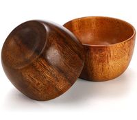 Nouveau produit Explosion Bol en bois d'acacia 4 oz Petit bol à sauce avec cuillère pour fête à domicile