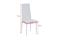 Chaise de salle à manger contemporaine en cuir PU à dossier haut, pieds en métal fins, élégante, Silla De Comedor, chaise de salle à manger blanche, meubles