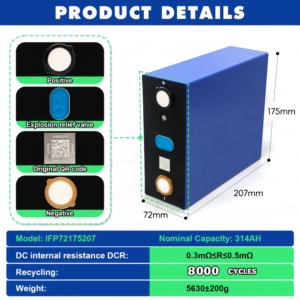 Güneş enerjisi sistemi için 8000 devir LiFePO4 <span class=keywords><strong>3.2</strong></span> V 340Ah Lifepo4 Gotion Lifepo4 hücre 314Ah 320Ah 340Ah depolama aküsü - Product Image 5