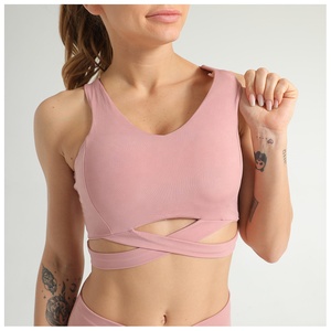 Venta caliente Sujetador deportivo para mujer Compresión suave Soporte completo Yoga Gimnasio Top Chaleco a prueba de golpes para correr Forro de LICRA - Product Image 4