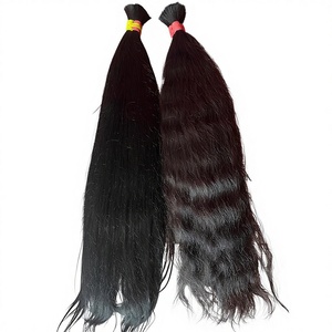 Top Quality <b>Cheap</b> Vendors Single Donor Raw Indian Hair Straight Human Hair <b>Extensions</b> Bulk Virgin Remy Export Grade Hair - Product Image 3