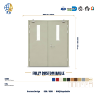 Porte de bureau et d'institutionnelle en acier, coupe-feu, robuste, finition professionnelle, qualité gouvernementale, Olive, fabricant de qualité publique