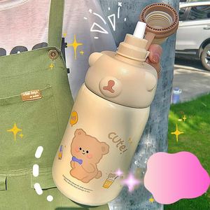 New 1130Ml Cute Kids Cartoon <b>Thermos</b> Cup Water <b>Bottle</b> Gold Plated <b>Thermos</b> With Straw High Color Value Stainless Steel - Product Image 5