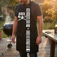 Tablier de barbecue amusant en polyester pour hommes - Cadeau rigolo pour les maîtres du barbecue, père, beau-père, mari, petit ami, frère - Lavable en machine