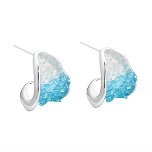 Pendientes de cristal de plata 925 con cristales naturales para mujer, uso diario - Product Image 5