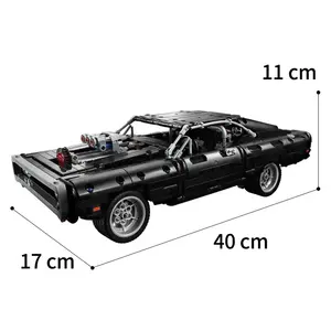 1:13 échelle technique Dodge chargeur <span class=keywords><strong>voiture</strong></span> de course bloc de construction modèle Moc 42111 rapide furieux <span class=keywords><strong>jouet</strong></span> garçons 1077 pièces en plastique brique cadeau - Product Image 5